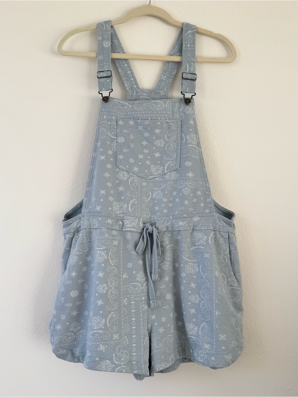 Wallflower Bandana Print Bib Overall Shorts Shortalls Romper One Piece